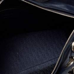Pre Owned Dior Navy Blue Cannage Leather Large Lady Dior Tote