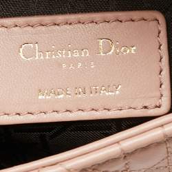 Dior Pink Cannage Leather Mini Lady Dior Tote