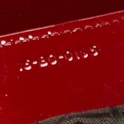 Pre Owned Dior Red Cannage Patent Leather Large Lady Dior Tote