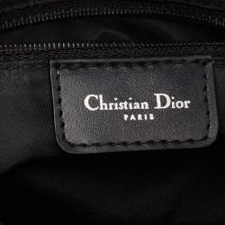 Pre Owned Dior Black Oblique Canvas and Leather Saddle Bag