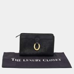 Pre Owned Dior Black Oblique Coated Canvas And Leather Clutch