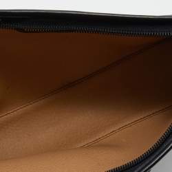 Pre Owned Dior Black Oblique Coated Canvas And Leather Clutch