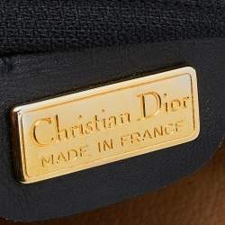 Pre Owned Dior Black Oblique Coated Canvas And Leather Clutch