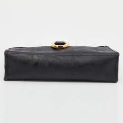 Pre Owned Dior Black Oblique Coated Canvas And Leather Clutch