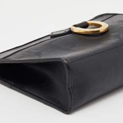 Pre Owned Dior Black Oblique Coated Canvas And Leather Clutch