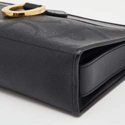 Pre Owned Dior Black Oblique Coated Canvas And Leather Clutch