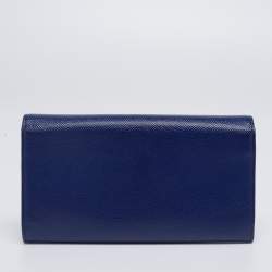 Pre Owned Dior Navy Blue Patent Leather Mania Rendez-Vous Wallet
