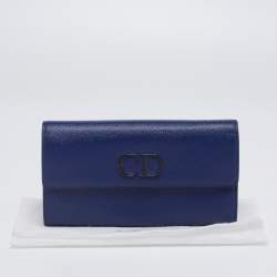Pre Owned Dior Navy Blue Patent Leather Mania Rendez-Vous Wallet