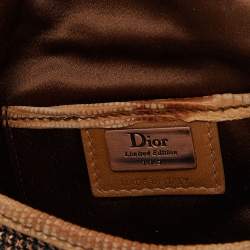 Pre Owned Dior Metallic Bronze Metal Mesh and Lizard Clutch