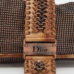 Pre Owned Dior Metallic Bronze Metal Mesh and Lizard Clutch
