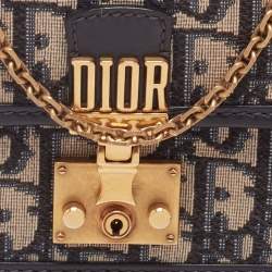 Dior Beige/Brown Oblique Canvas Dioraddict Flap Wallet On Chain 