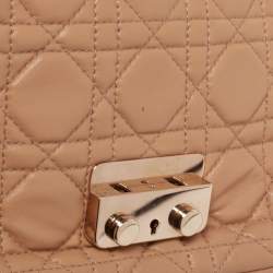 مملوكة مسبقًا Dior Beige Cannage Leather Miss Dior Promenade Chain Clutch