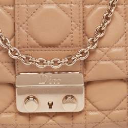 مملوكة مسبقًا Dior Beige Cannage Leather Miss Dior Promenade Chain Clutch