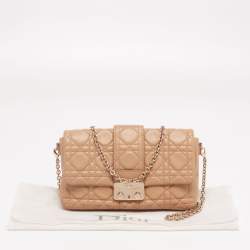 مملوكة مسبقًا Dior Beige Cannage Leather Miss Dior Promenade Chain Clutch