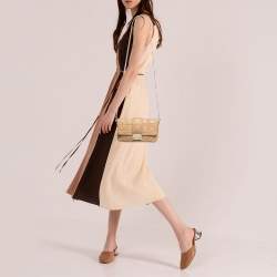 مملوكة مسبقًا Dior Beige Cannage Leather Miss Dior Promenade Chain Clutch