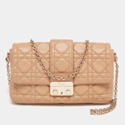 مملوكة مسبقًا Dior Beige Cannage Leather Miss Dior Promenade Chain Clutch