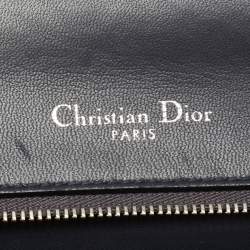 Dior Metallic Silver Micro Cannage Patent Leather Medium Diorama Shoulder Bag