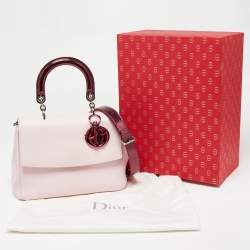 Pre Owned Dior Light Pink Leather Small Be Dior Flap Top Handle Bag