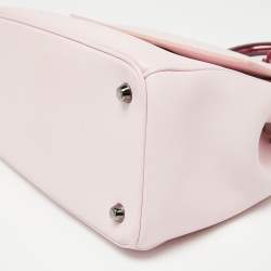 Pre Owned Dior Light Pink Leather Small Be Dior Flap Top Handle Bag