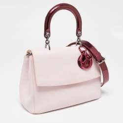 Pre Owned Dior Light Pink Leather Small Be Dior Flap Top Handle Bag