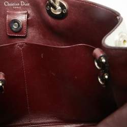 Pre Owned Dior Purple/Silver Leather and Python Medium Diorissimo Shopper Tote