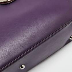 Pre Owned Dior Purple/Silver Leather and Python Medium Diorissimo Shopper Tote