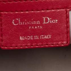 مملوكة مسبقًا Dior Red Cannage Soft Leather Milly La Forêt Shoulder Bag