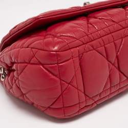 مملوكة مسبقًا Dior Red Cannage Soft Leather Milly La Forêt Shoulder Bag