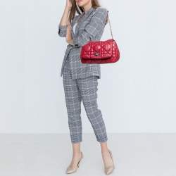 مملوكة مسبقًا Dior Red Cannage Soft Leather Milly La Forêt Shoulder Bag