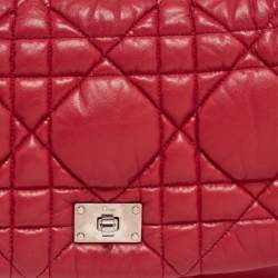 مملوكة مسبقًا Dior Red Cannage Soft Leather Milly La Forêt Shoulder Bag