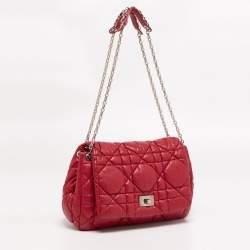 مملوكة مسبقًا Dior Red Cannage Soft Leather Milly La Forêt Shoulder Bag