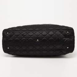 Pre Owned Dior Black Cannage Nylon Charming Lock Satchel