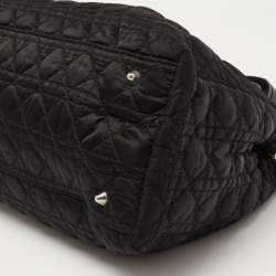 Pre Owned Dior Black Cannage Nylon Charming Lock Satchel