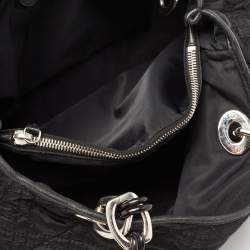 Pre Owned Dior Black Cannage Nylon Charming Lock Satchel