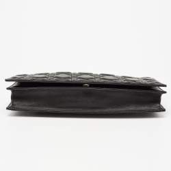Pre Owned Dior Black Cannage Quilted Leather Lady Dior Chain Clutch