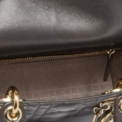 Pre Owned Dior Khaki Green Cannage Leather Small My ABCDior Lady Dior Tote