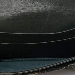 Pre Owned Dior Green/Beige Oblique Canvas Saddle Wallet