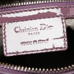 Pre Owned Dior Mauve Cannage Patent Leather Large Lady Dior Tote