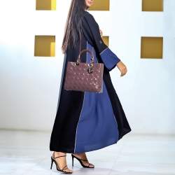 Pre Owned Dior Mauve Cannage Patent Leather Large Lady Dior Tote