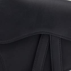 Pre Owned Dior Black Leather Saddle Belt Bag