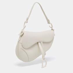 Pre Owned Dior Off White Leather Ultra-Matte Saddle Shoulder Bag