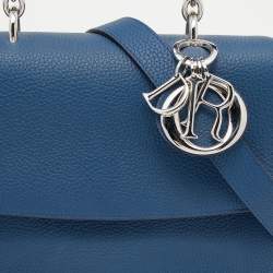 Pre Owned Dior Blue Leather Small Be Dior Flap Top Handle Bag