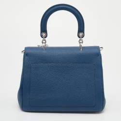 Pre Owned Dior Blue Leather Small Be Dior Flap Top Handle Bag