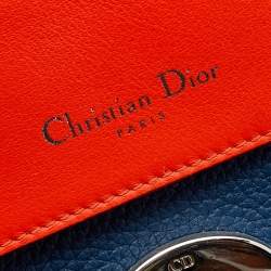 Pre Owned Dior Blue Leather Small Be Dior Flap Top Handle Bag
