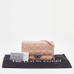 Pre Owned حقيبة كلتش ديور ميس ديور برومينيد جلد كاناج وردي لامع