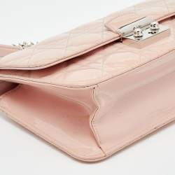 Pre Owned حقيبة كلتش ديور ميس ديور برومينيد جلد كاناج وردي لامع