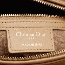 Pre Owned Dior Beige Cannage Leather Large Lady Dior Tote