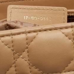 Pre Owned Dior Beige Cannage Leather Large Lady Dior Tote