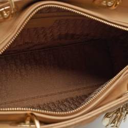 Pre Owned Dior Beige Cannage Leather Large Lady Dior Tote