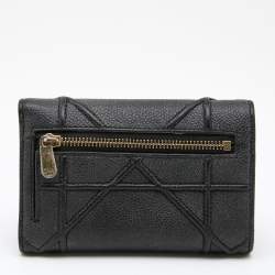 Pre Owned Dior Black Leather Diorama Trifold Wallet